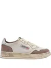 Autry Medalist Low Suede-insert Leather Sneakers In Brown
