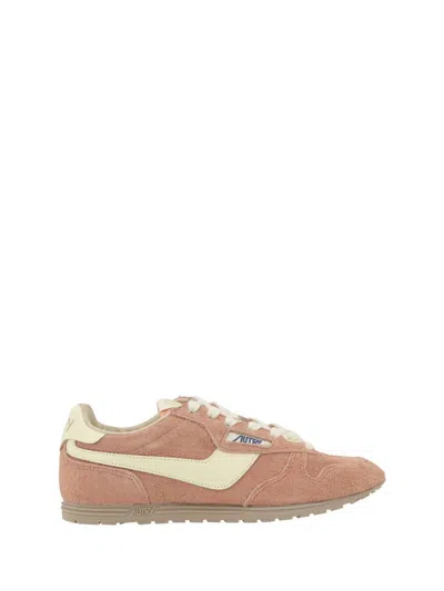 Autry Low Top Suede Sneakers In Pink