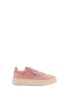 Autry Woman Sneakers Coral Size 7 Soft Leather In Pink