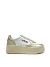 Autry Medalist Platform Sneakers With Padded Collar And Leather Insole In Multi