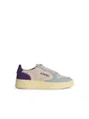 Autry Medalist Low Tricolor Suede Sneakers Patridge And Mauve Color In Multi