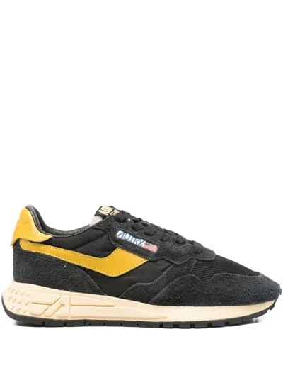 Autry Suede Panel Reelwind Sneakers In Black