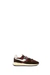 Autry Reelwind Low Panelled Suede Sneakers In Brown
