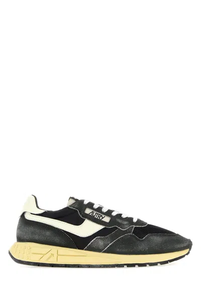 Autry Sneakers Reelwind Multicolor In Tessuto E Pelle Scamosciata Uomo In Black