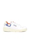 Autry Clc Low-top Panelled Sneakers In White, Orange, Bluette