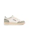 Autry Vintage Leather Sneakers With Pointed Toe And Signature Heel In Neutral