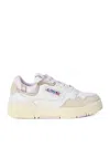 Autry Clc Low Sneakers In White Suede And Leather In White