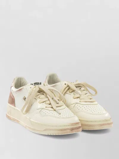 Autry Sneakers Slip On Perforated Toe Metallic Heel In White