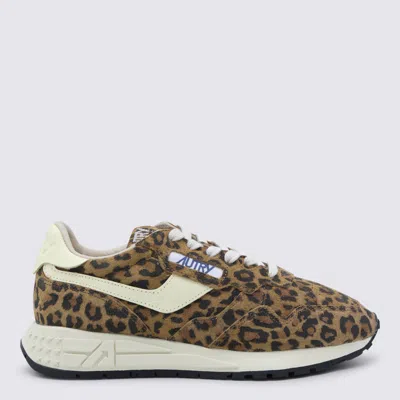 Autry Reelwind Low Sneakers In Leopard Suede And Rutaa Leather Shoes In Multi