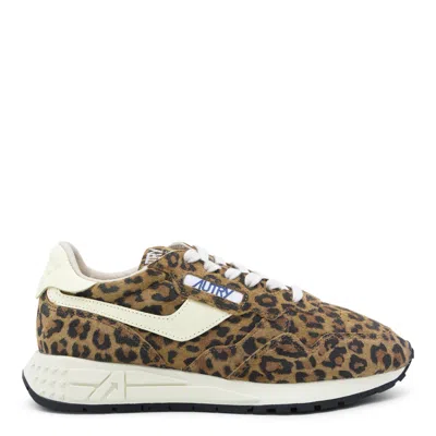 Autry Reelwind Low Sneakers In Leopard Suede And Rutaa Leather Shoes In Multi