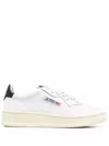 Autry Medalist Low Sneakers In White And Navy Blue Leather In White