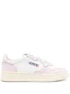 Autry Sneakers Medalist Low In Pelle Bicolore Bianco E Rosa In White