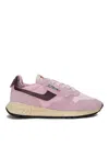 Autry Reelwind Low Sneakers In Roseate With Suede In White