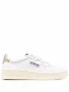 Autry Medalist Low-top Bicolor Leather Sneakers In White