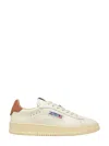 Autry Dallas Low Marshmallow Leather And Brown Sugar Sneakers In Multi