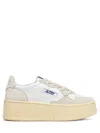 Autry Platform Low Lea Stars Wht Wht Sneakers In Multi