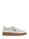 Autry Low Top Leather Sneakers With Perforated Round Toe In White