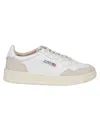 Autry Classic Low-top White Sneakers With Textured Accents In Animal Print