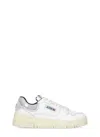 Autry White Leather And Suede Silver Sneakers Clc Low In Neutral