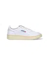 Autry Leather Low-top Sneakers With Perforated Toe Box In White