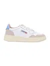 Autry Medalist Low Sneakers In Leather And Suede Color White And Silver Blue In Multi