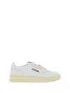 Autry Leather Low-top Sneakers With Perforated Toe Box In White