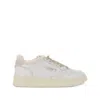 Autry Medalist Shearling-trimmed Leather Sneakers In White