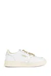 Autry Low-top Sneakers With Suede Accents And Golden Details In White