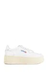 Autry Sneakers Medalist Platform In Suede And Leather White And Gray. In White