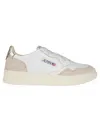 Autry Sneakers Medalist Low In Leather And Suede White And Silver In White