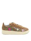 Autry Dallas Low Sneakers With Embroidered Floral Details In White