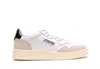Autry Medalist White Low Top Sneakers With Beige Suede Details In Leather Man In Multi