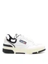 Autry White Low Top Sneakers With Black Details And Logo Patch In Leather And Suede Man In White