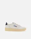 Autry Medalist Low Sneakers With Contrast Heel Tab In White-blue