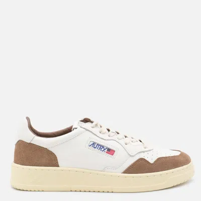 AUTRY AUTRY WHITE AND LIGHT BEIGE LEATHER MEDALIST SNEAKERS