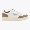 Autry Medalist Low White Leather And Suede Tobacco Sneakers