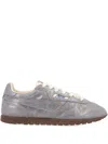 Autry Suede Sneakers With Metallic Finish And Flat Sole In Gray
