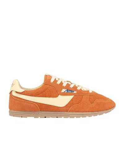 Autry Sneakers Windspin In Suede And Leather Color Fanta And Rutabaga In Orange