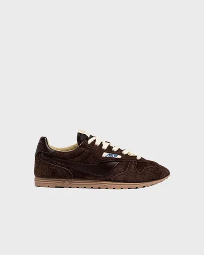 Autry Windspin Calf Hair Sneakers In Brown