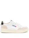 Autry 'medalist' White Low Top Sneakers With Beige Suede Details In White