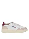 Autry 'medalist' White Low Top Sneakers With Logo Patch On Tongue And Side In Red