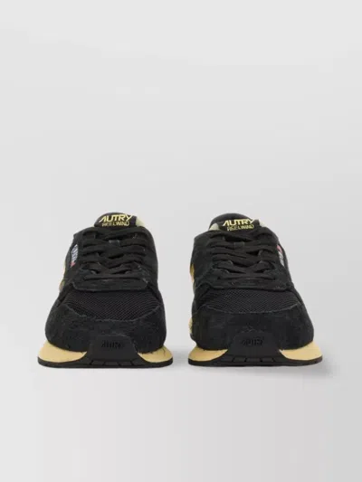Autry Sneakers With Suede Panels And Contrast Heel In Black