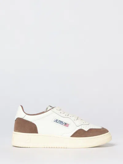 Autry 'medalist' White Low Top Sneakers With Logo Patch On Tongue And Side In Leather Blend Woman