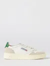 Autry Medalist Low Sneakers In Leather And Suede Color White And Covert Green In Multi
