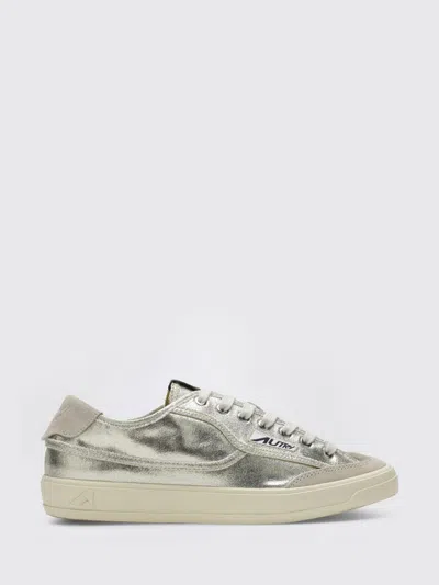 Autry Windscape Low Silver Canvas Suede Cow Leather Rubber Sneakers In Gray