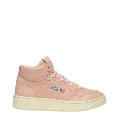 Autry Woman Sneakers Blush Size 7 Leather In Pink