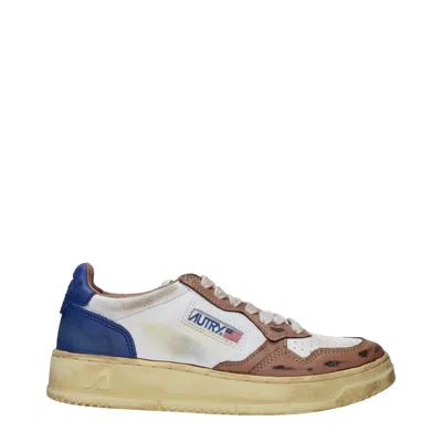 Autry Sneakers Women Leather White/coffee In Multi