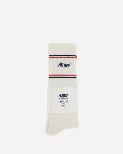 Autry Socks  X Maison Kitsuné In White