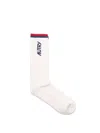 Autry Logo Cotton Blend Socks In Beige
