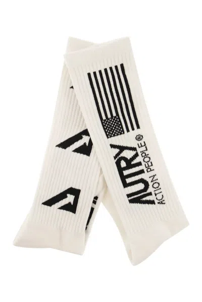 Autry Socks With Iconic Logo In White
